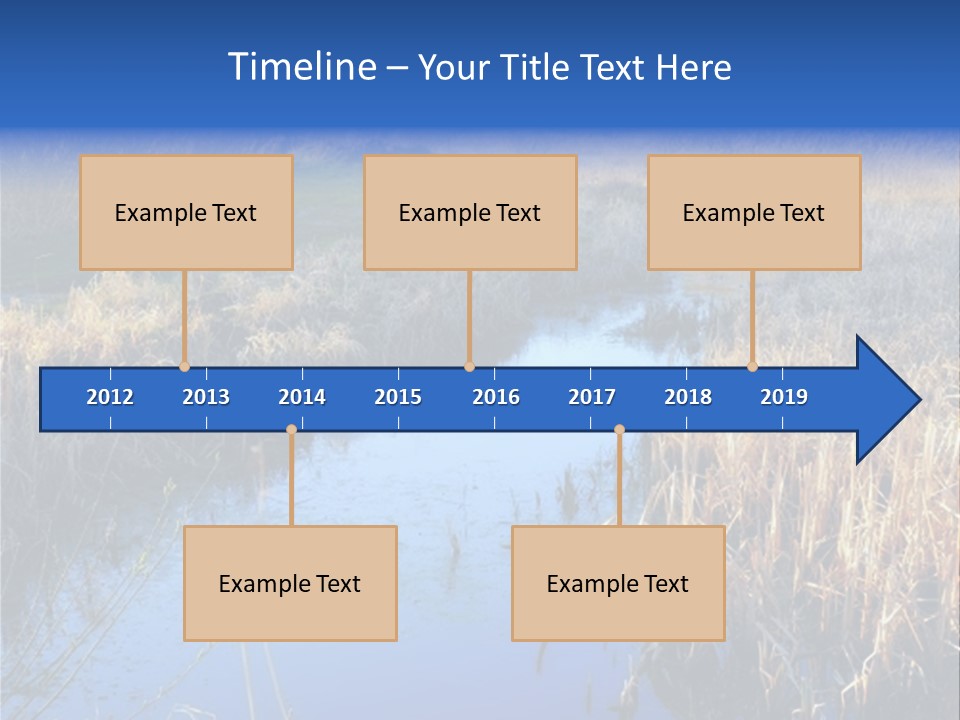 A River In The Middle Of A Grassy Field PowerPoint Template