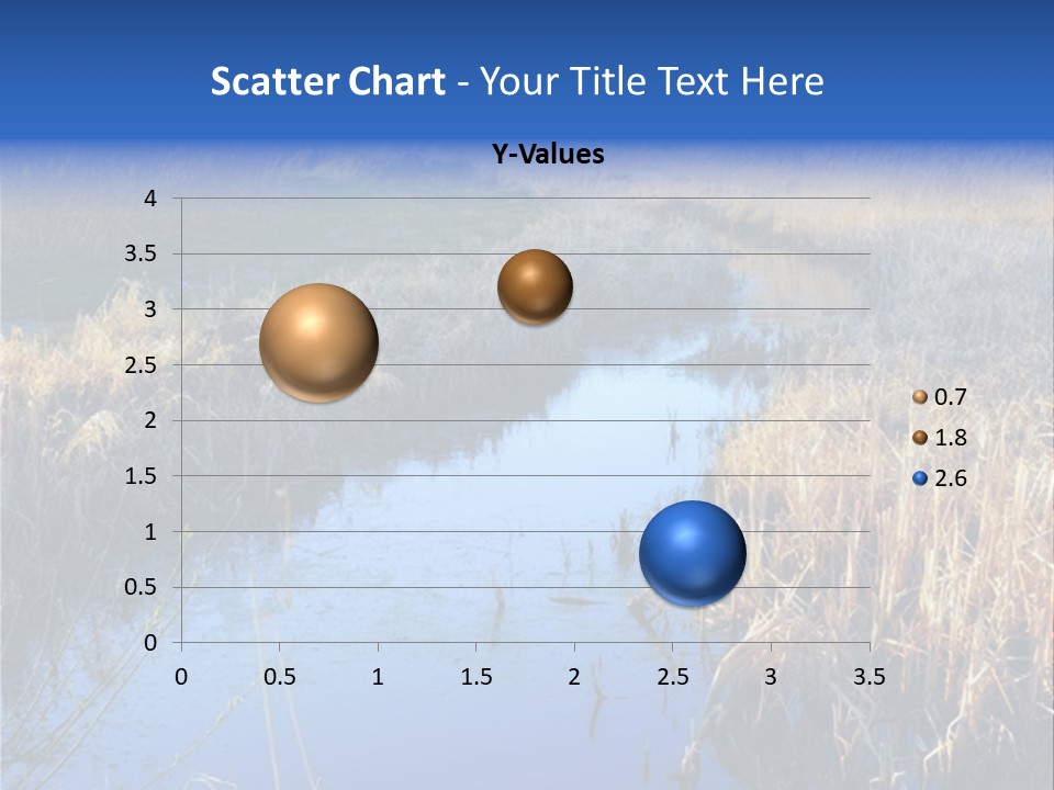 A River In The Middle Of A Grassy Field PowerPoint Template