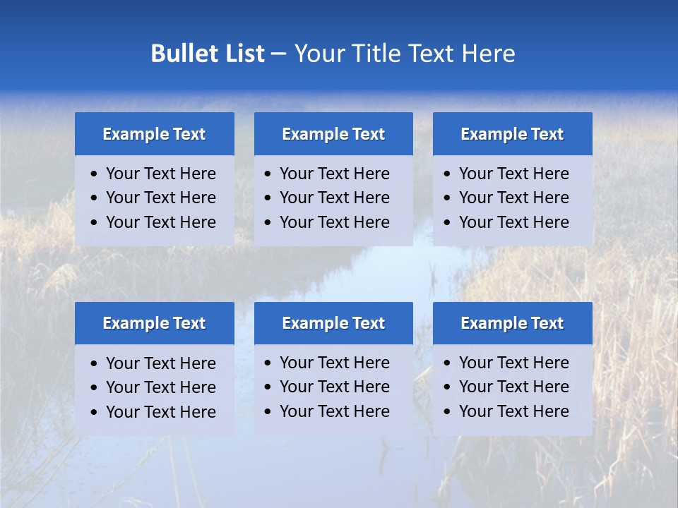 A River In The Middle Of A Grassy Field PowerPoint Template