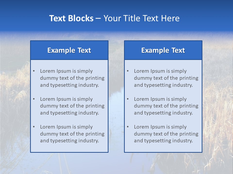 A River In The Middle Of A Grassy Field PowerPoint Template
