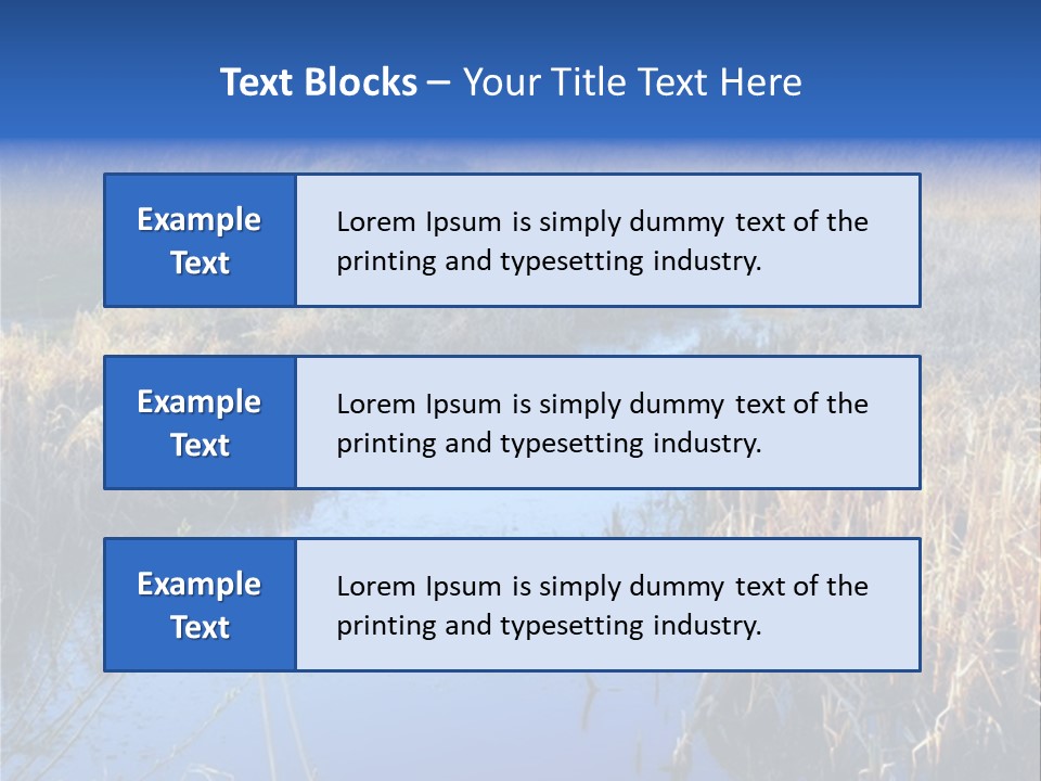 A River In The Middle Of A Grassy Field PowerPoint Template