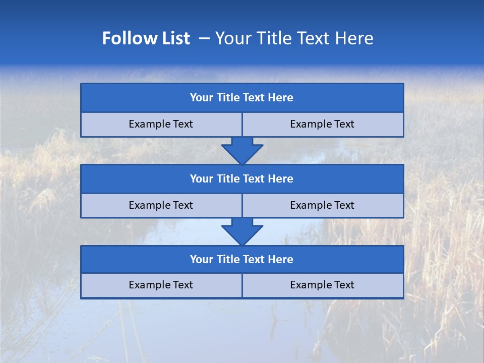 A River In The Middle Of A Grassy Field PowerPoint Template