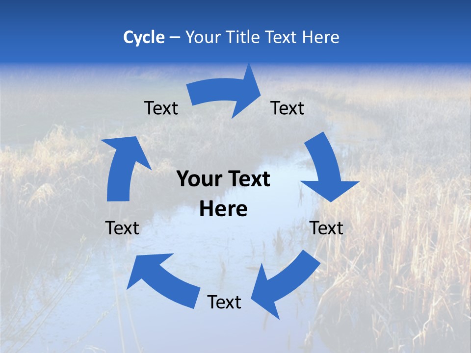 A River In The Middle Of A Grassy Field PowerPoint Template