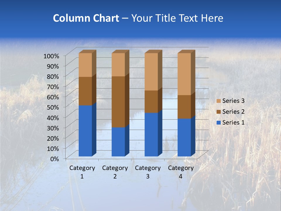 A River In The Middle Of A Grassy Field PowerPoint Template