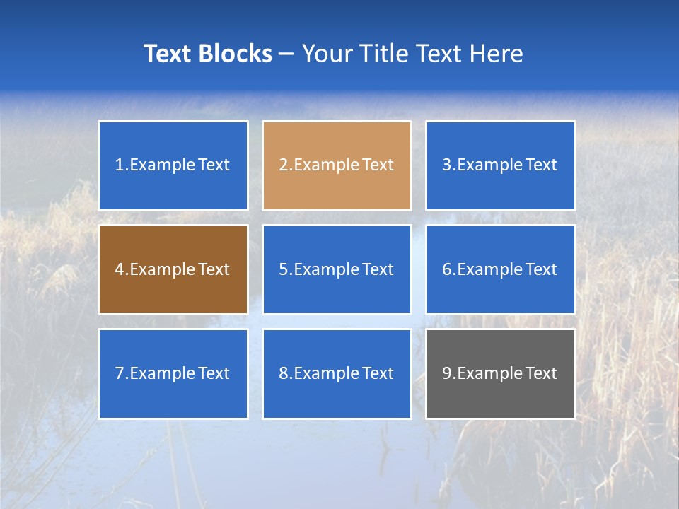 A River In The Middle Of A Grassy Field PowerPoint Template