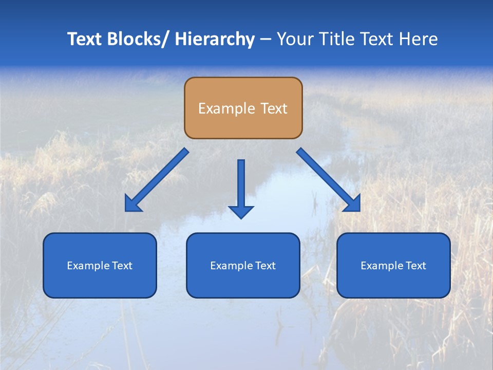 A River In The Middle Of A Grassy Field PowerPoint Template