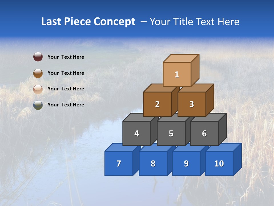 A River In The Middle Of A Grassy Field PowerPoint Template