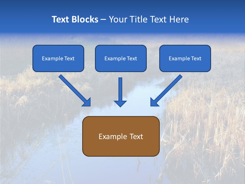A River In The Middle Of A Grassy Field PowerPoint Template