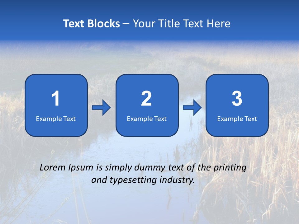 A River In The Middle Of A Grassy Field PowerPoint Template