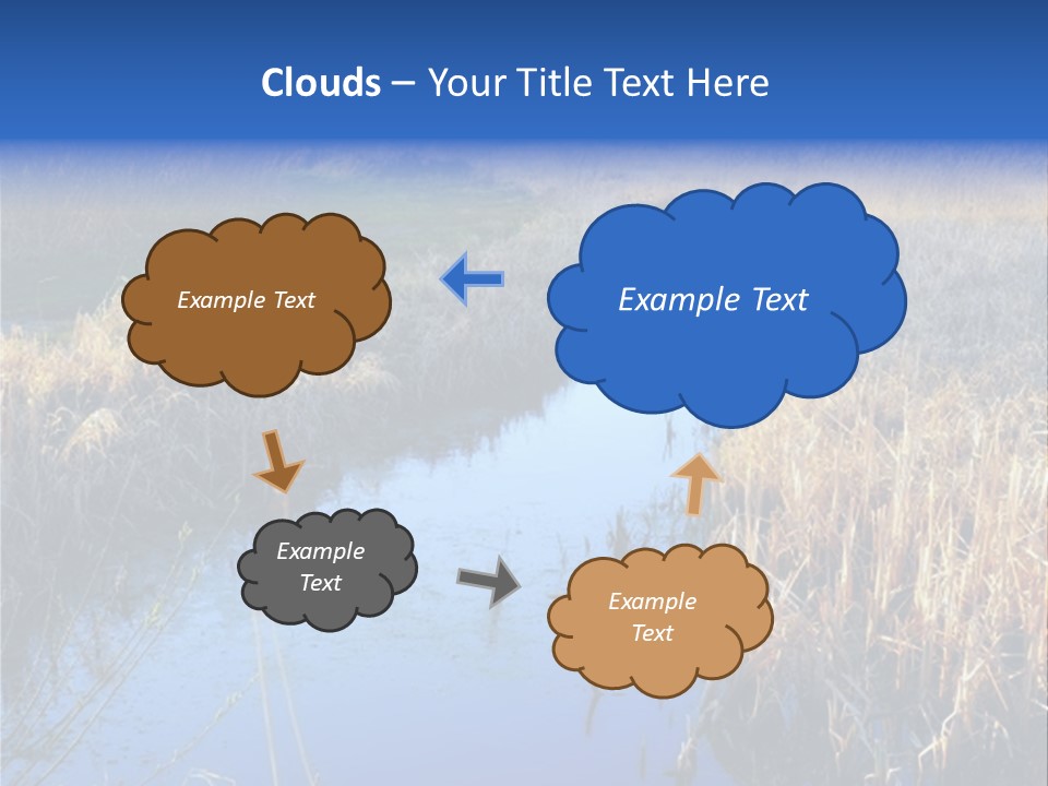 A River In The Middle Of A Grassy Field PowerPoint Template