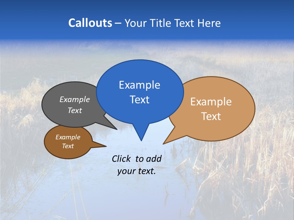 A River In The Middle Of A Grassy Field PowerPoint Template