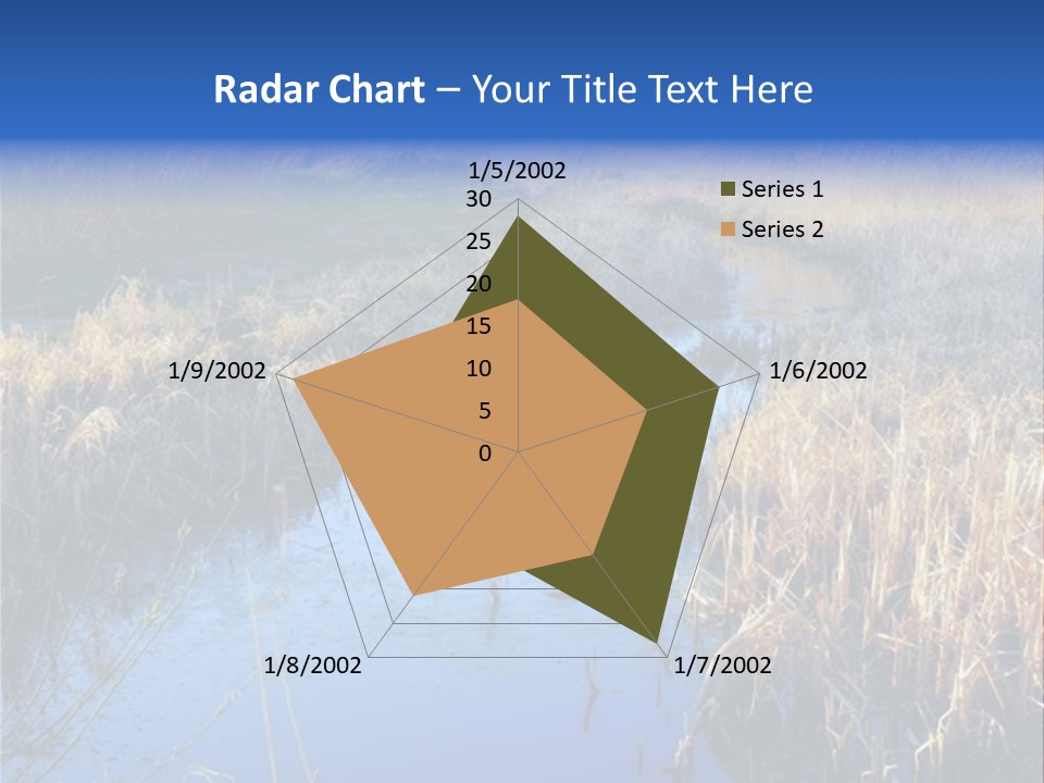 A River In The Middle Of A Grassy Field PowerPoint Template