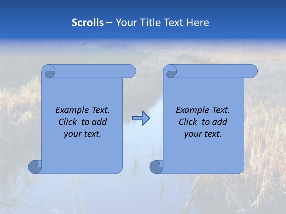 A River In The Middle Of A Grassy Field PowerPoint Template