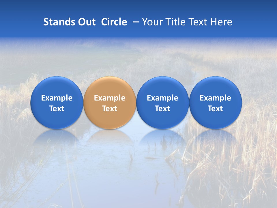A River In The Middle Of A Grassy Field PowerPoint Template