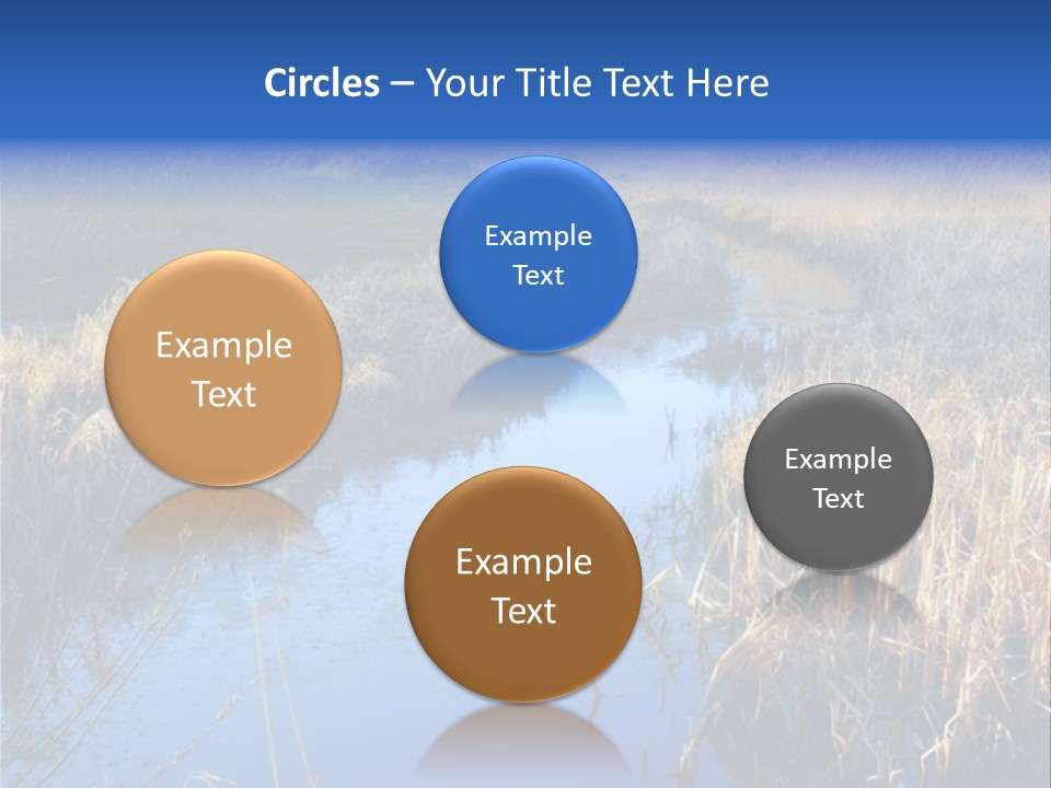 A River In The Middle Of A Grassy Field PowerPoint Template