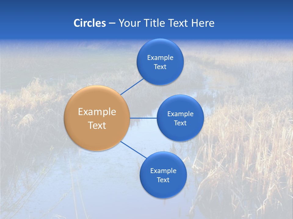 A River In The Middle Of A Grassy Field PowerPoint Template