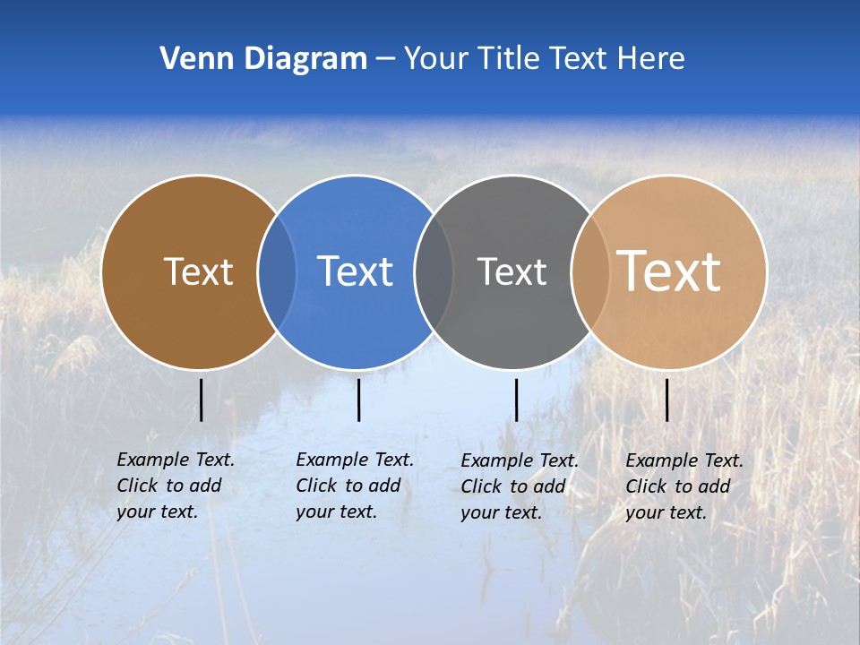 A River In The Middle Of A Grassy Field PowerPoint Template