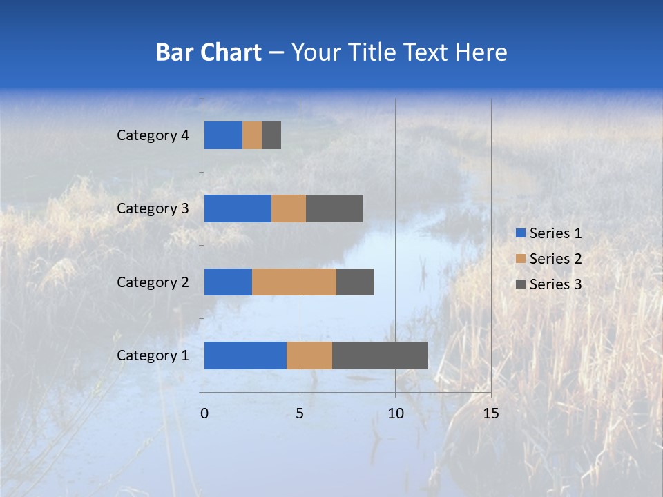 A River In The Middle Of A Grassy Field PowerPoint Template