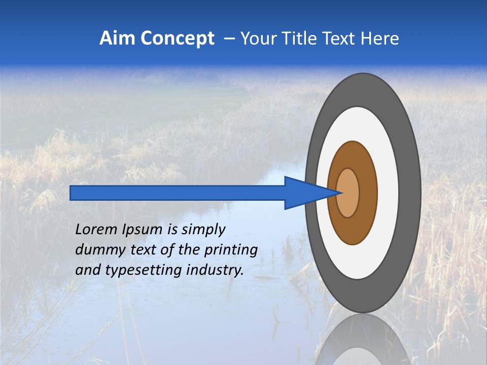 A River In The Middle Of A Grassy Field PowerPoint Template
