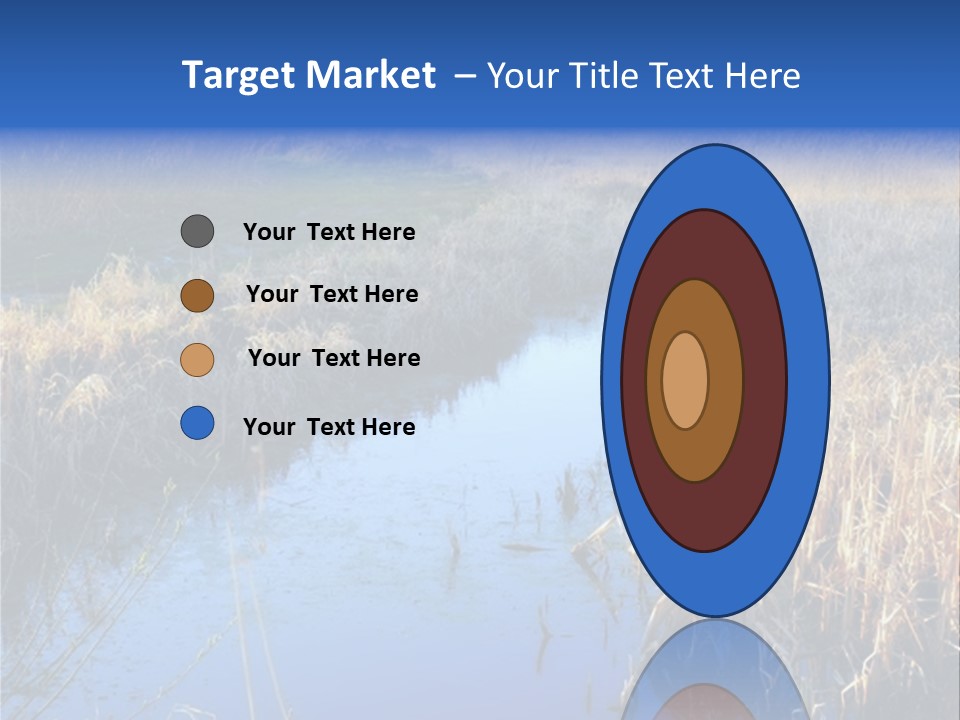 A River In The Middle Of A Grassy Field PowerPoint Template