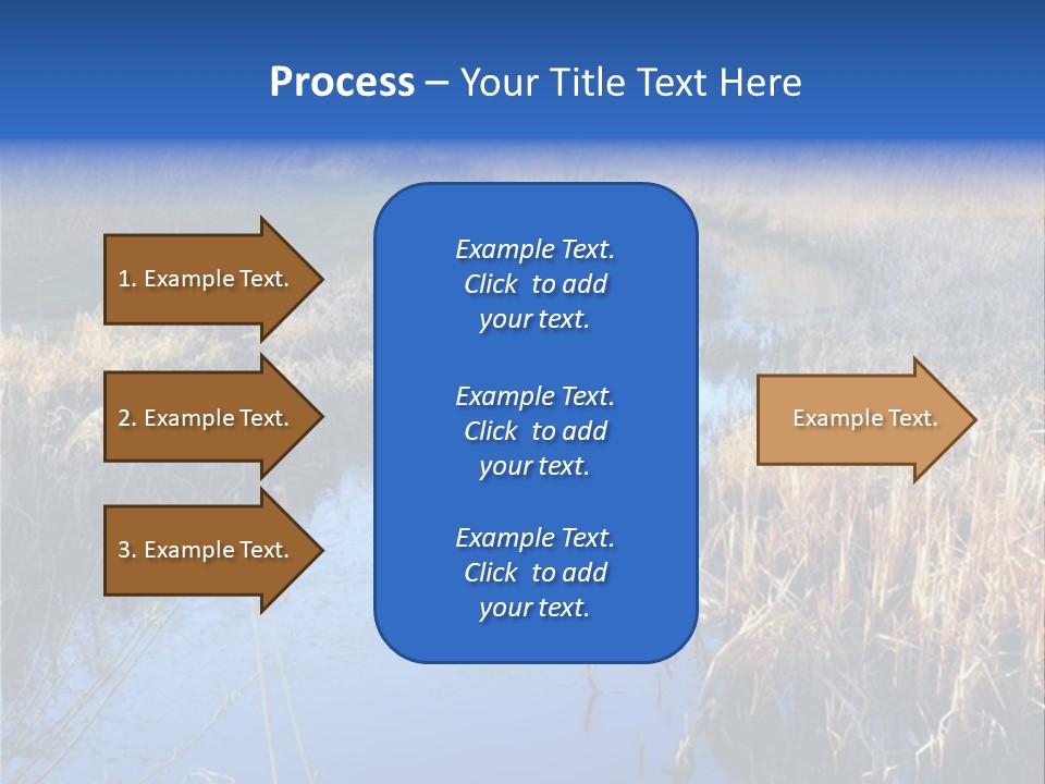 A River In The Middle Of A Grassy Field PowerPoint Template