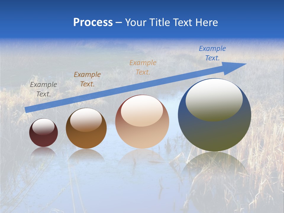 A River In The Middle Of A Grassy Field PowerPoint Template