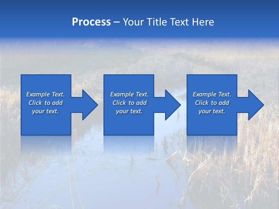 A River In The Middle Of A Grassy Field PowerPoint Template