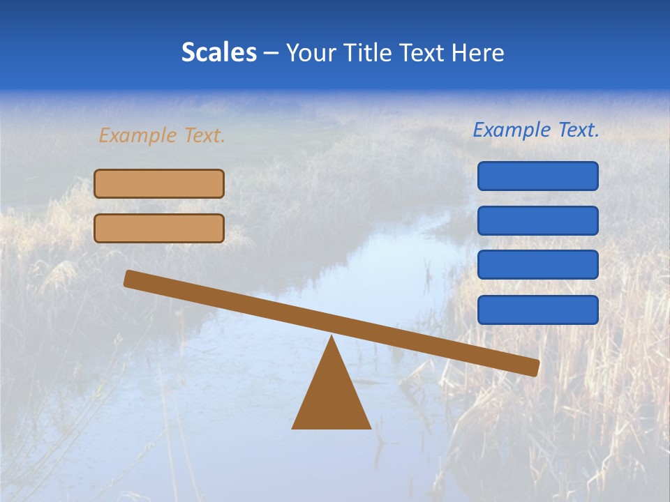 A River In The Middle Of A Grassy Field PowerPoint Template
