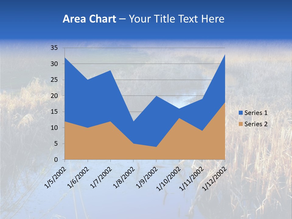 A River In The Middle Of A Grassy Field PowerPoint Template