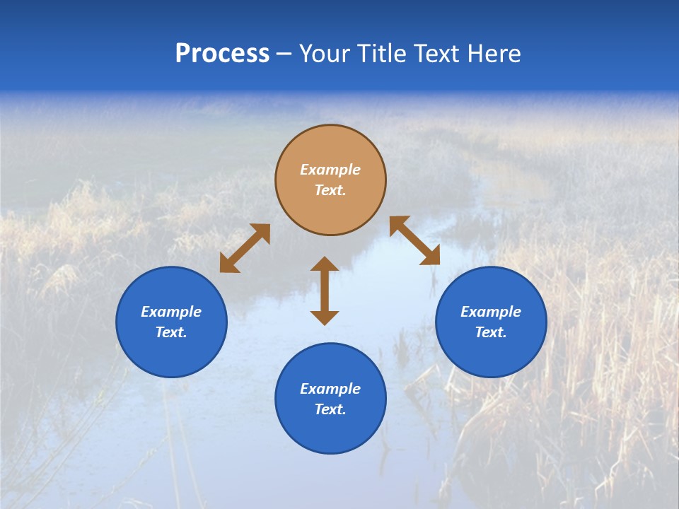 A River In The Middle Of A Grassy Field PowerPoint Template