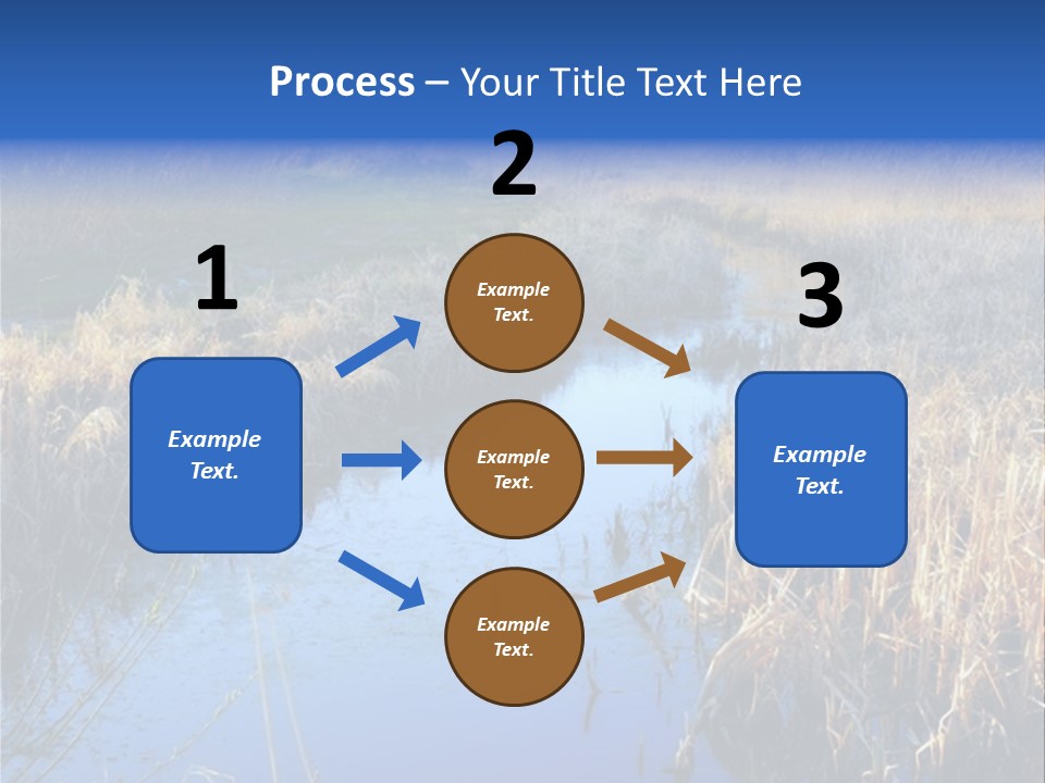 A River In The Middle Of A Grassy Field PowerPoint Template