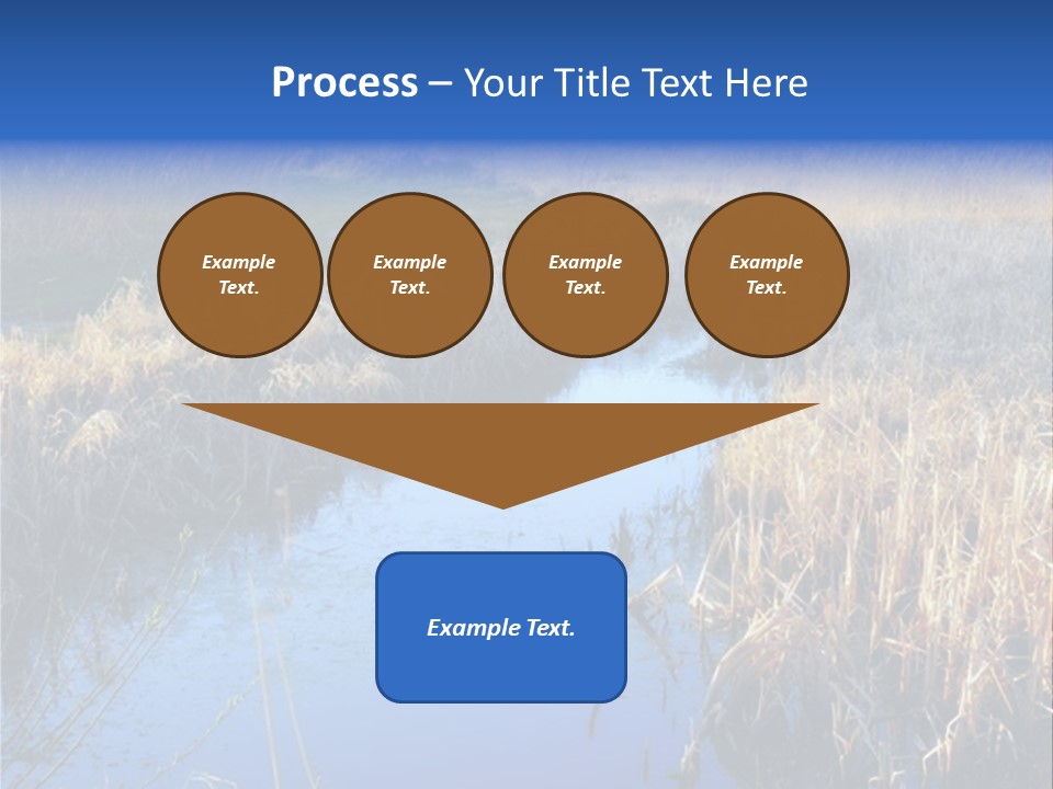 A River In The Middle Of A Grassy Field PowerPoint Template