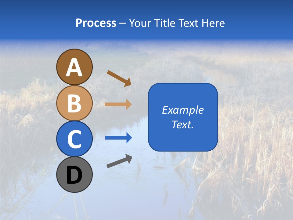 A River In The Middle Of A Grassy Field PowerPoint Template