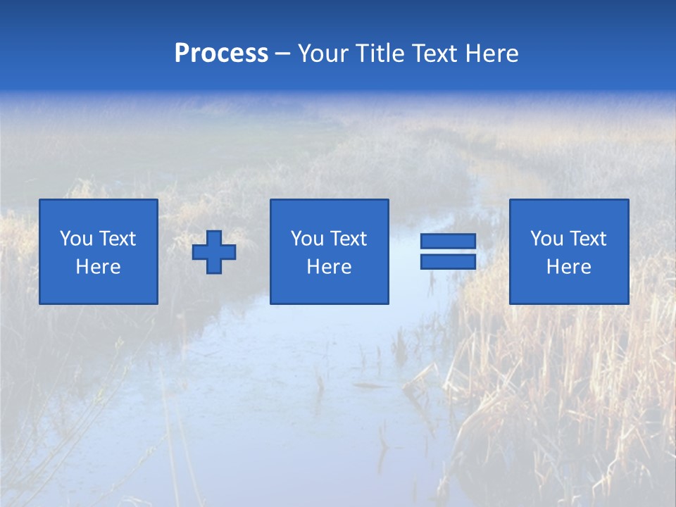 A River In The Middle Of A Grassy Field PowerPoint Template