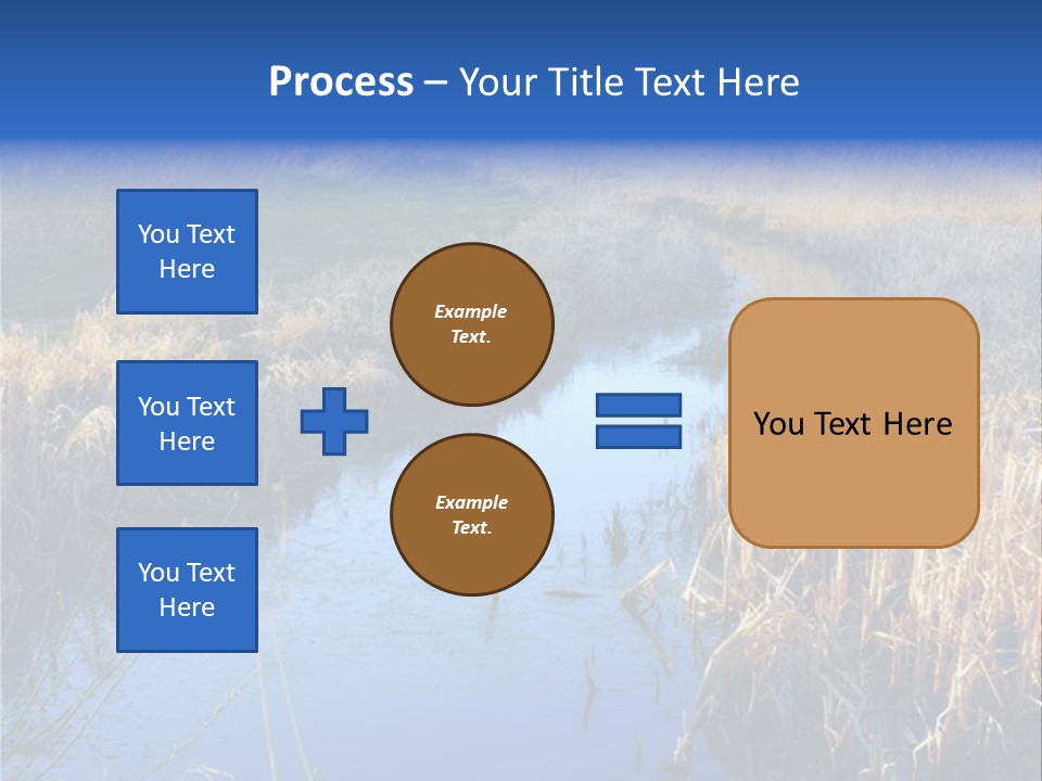 A River In The Middle Of A Grassy Field PowerPoint Template