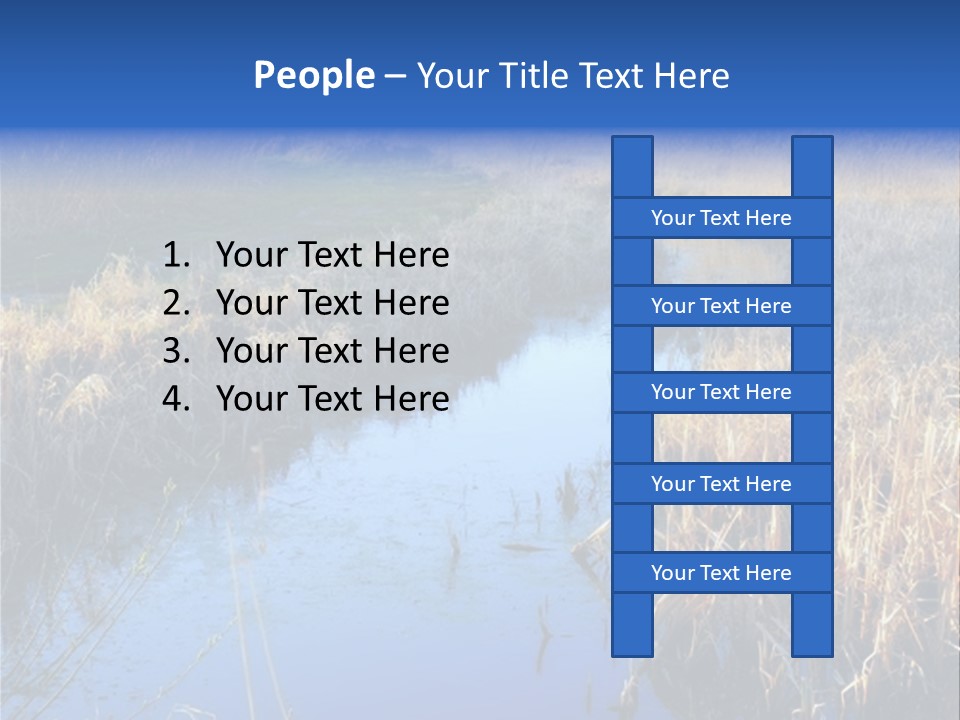 A River In The Middle Of A Grassy Field PowerPoint Template