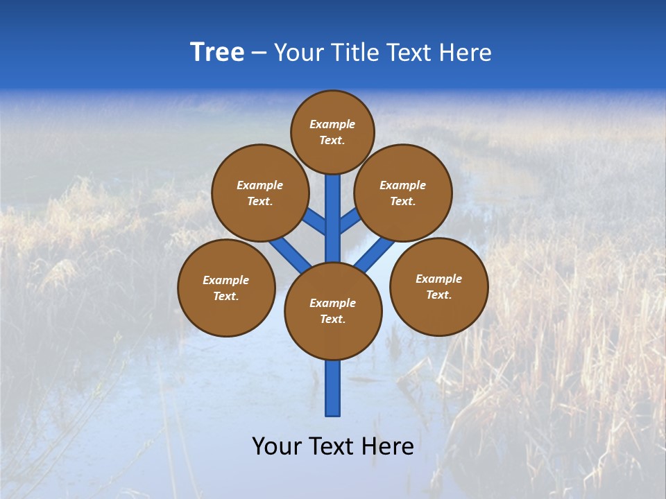A River In The Middle Of A Grassy Field PowerPoint Template