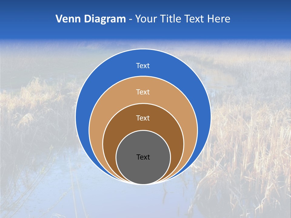 A River In The Middle Of A Grassy Field PowerPoint Template
