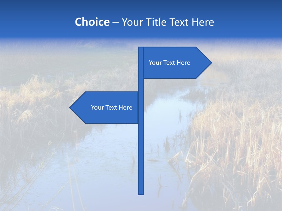 A River In The Middle Of A Grassy Field PowerPoint Template