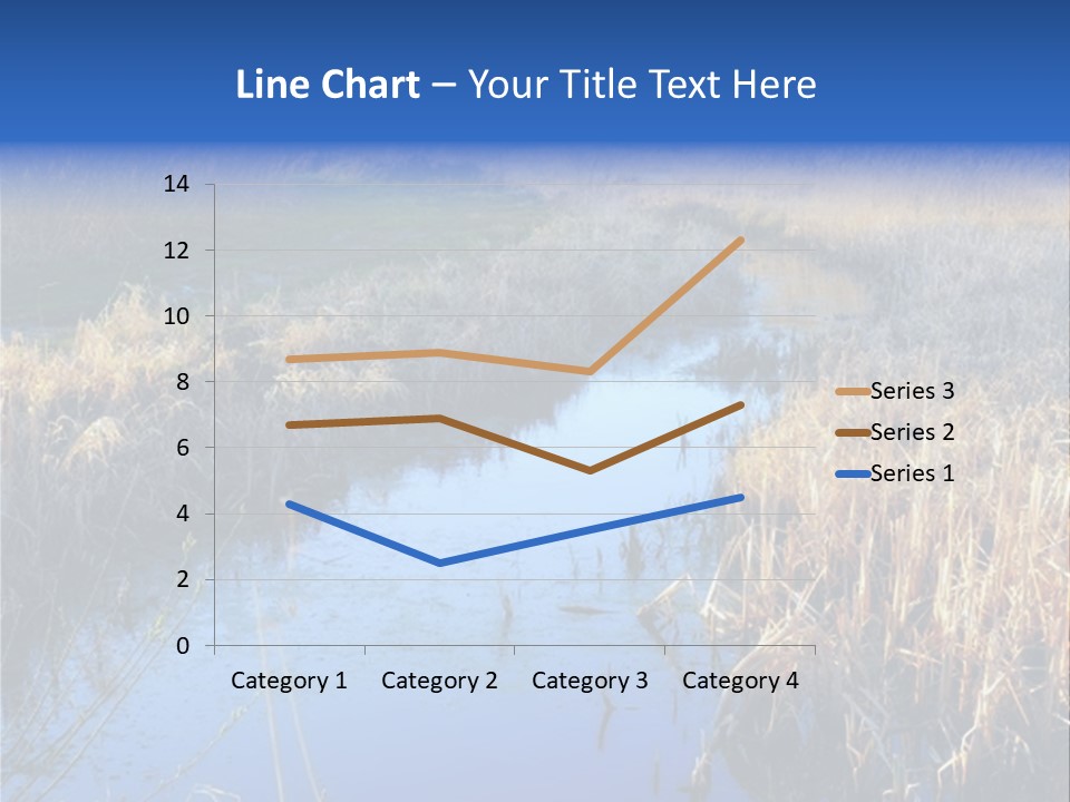 A River In The Middle Of A Grassy Field PowerPoint Template