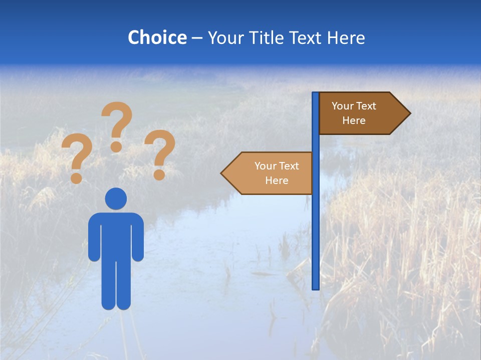 A River In The Middle Of A Grassy Field PowerPoint Template