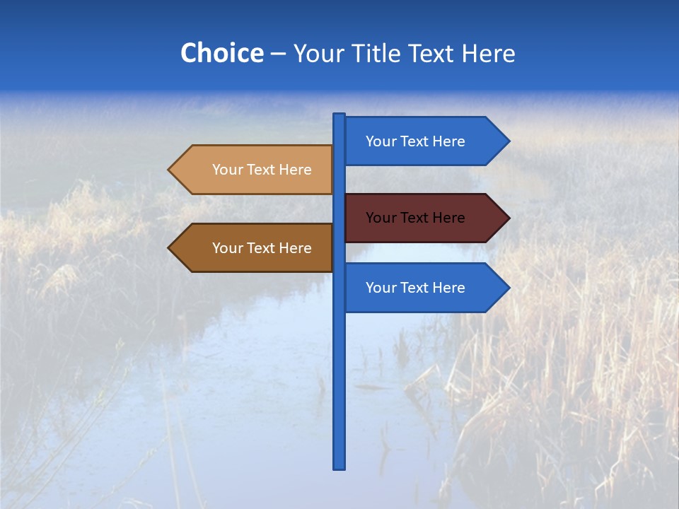 A River In The Middle Of A Grassy Field PowerPoint Template