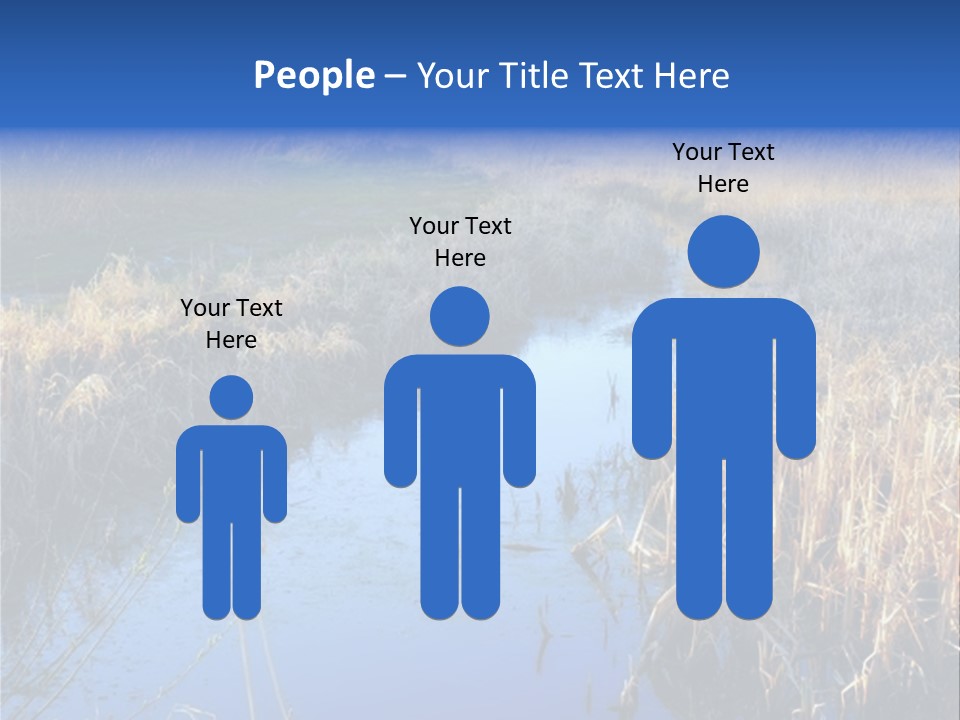 A River In The Middle Of A Grassy Field PowerPoint Template