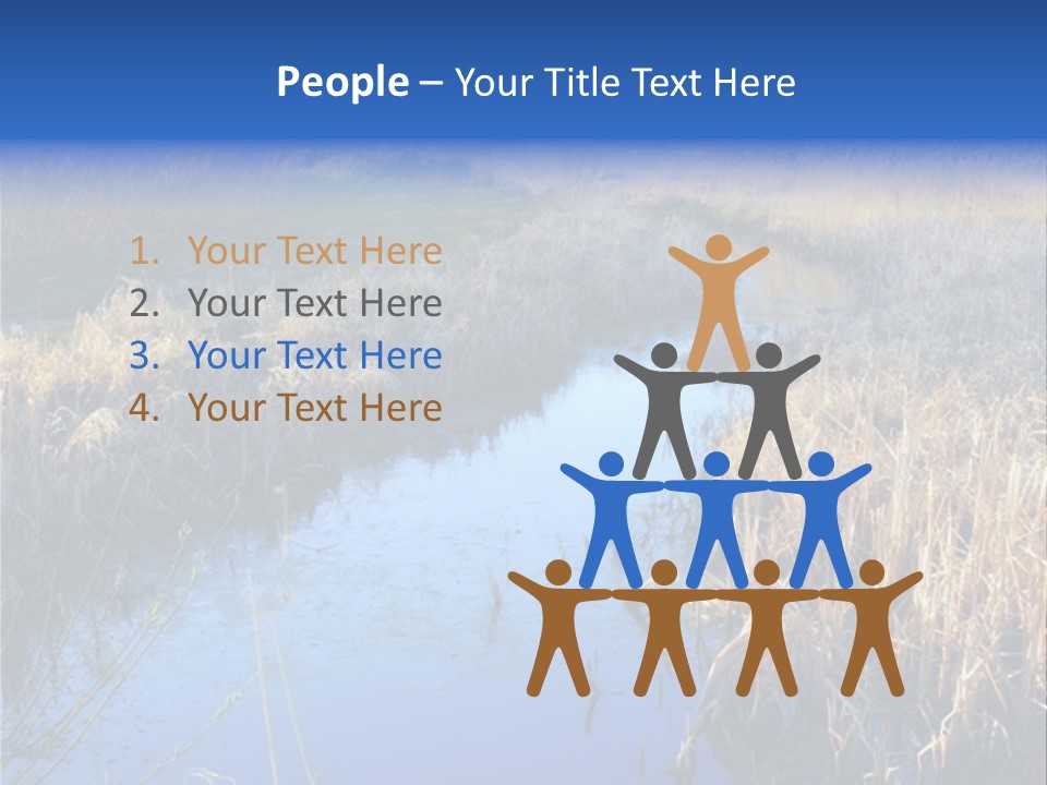 A River In The Middle Of A Grassy Field PowerPoint Template