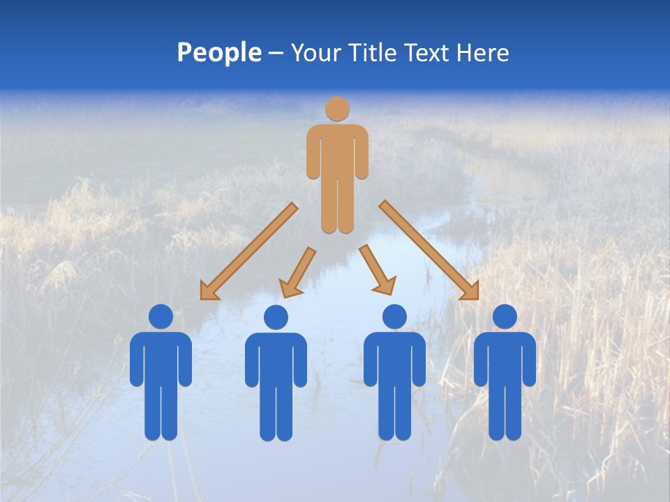 A River In The Middle Of A Grassy Field PowerPoint Template