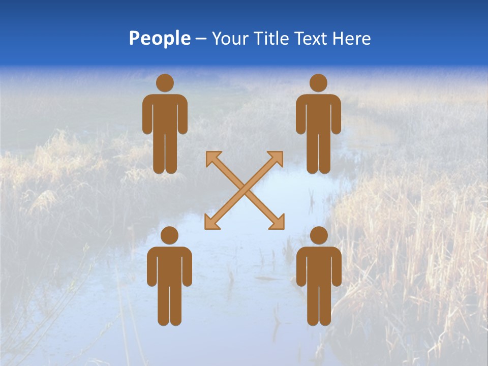 A River In The Middle Of A Grassy Field PowerPoint Template