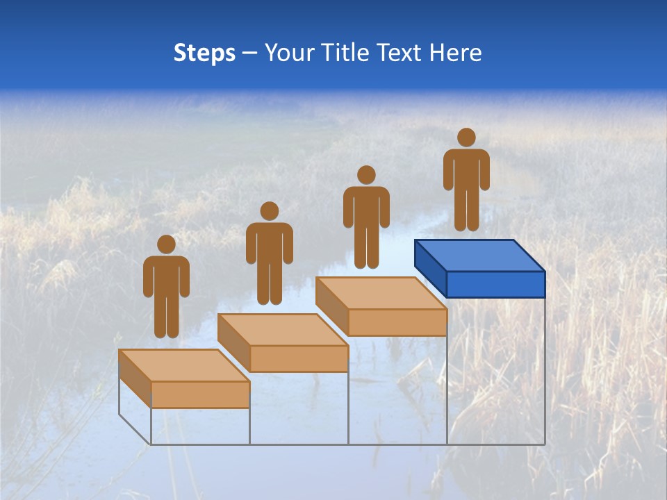 A River In The Middle Of A Grassy Field PowerPoint Template