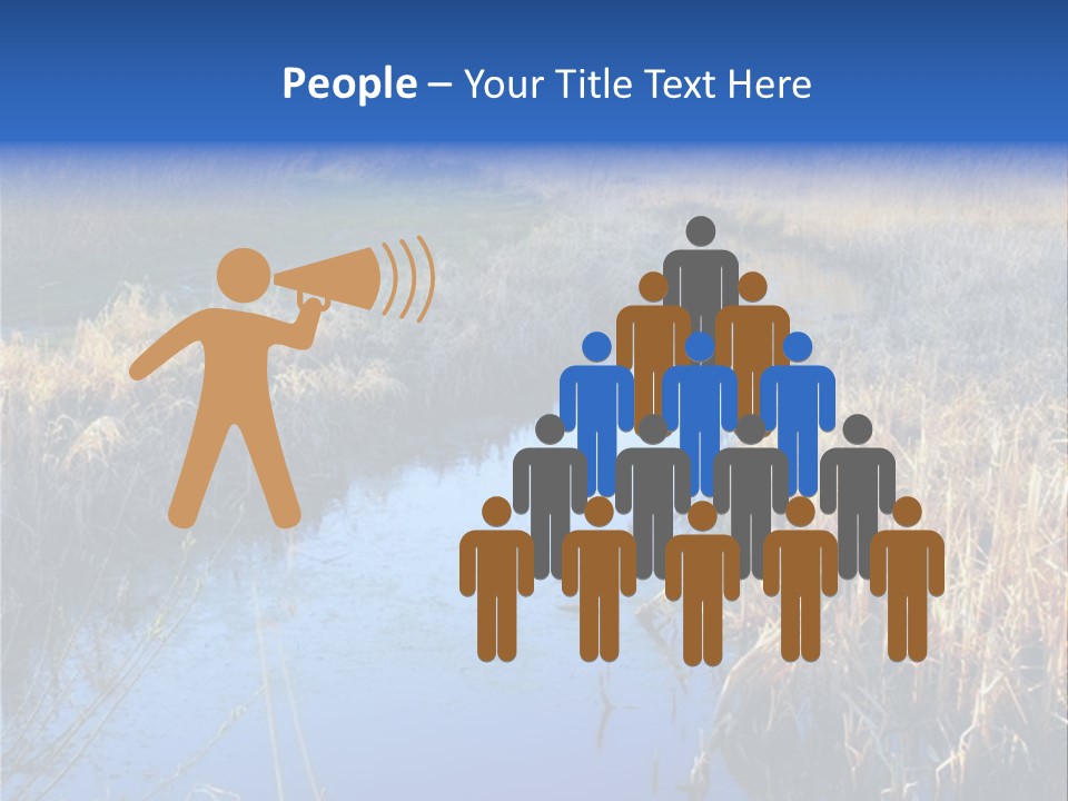 A River In The Middle Of A Grassy Field PowerPoint Template