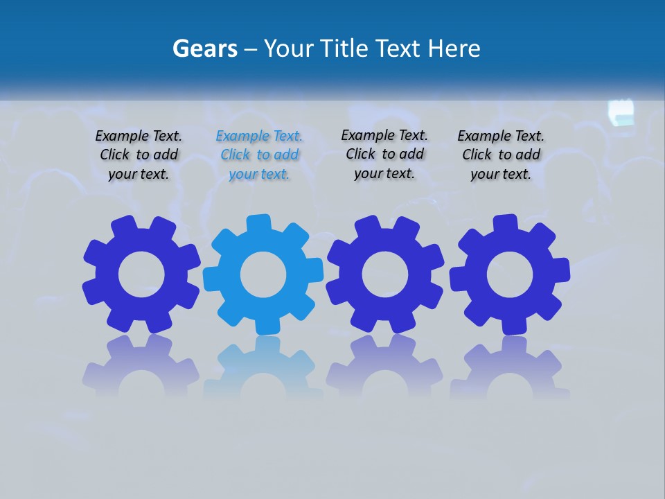 A Crowd Of People In A Theater Watching A Presentation PowerPoint Template