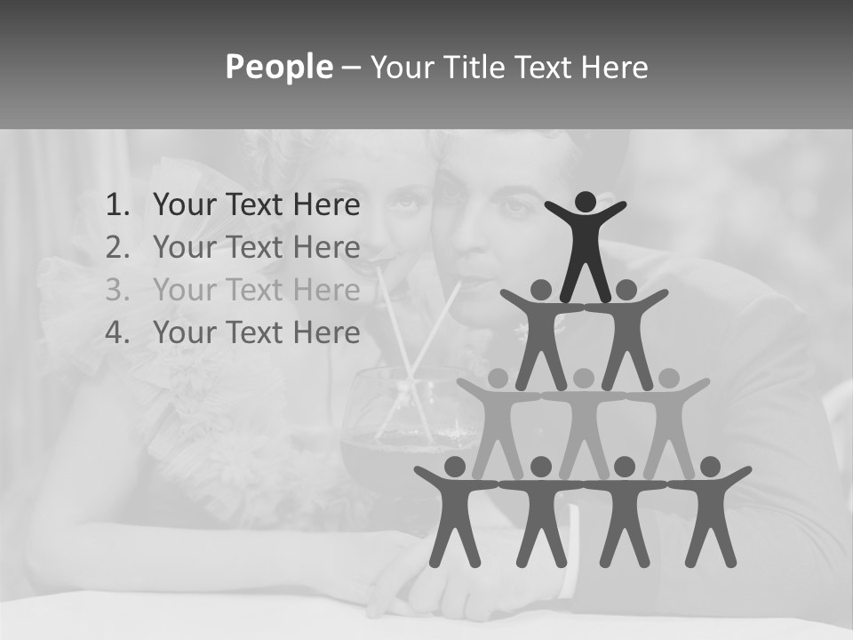 A Man And A Woman Drinking A Drink Together PowerPoint Template